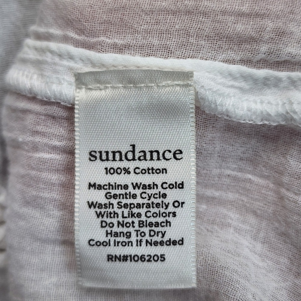 Sundance Women Cotton Gauze Boho Coastal Tiered Cottagecore Tunic Top Size L - Picture 8 of 10
